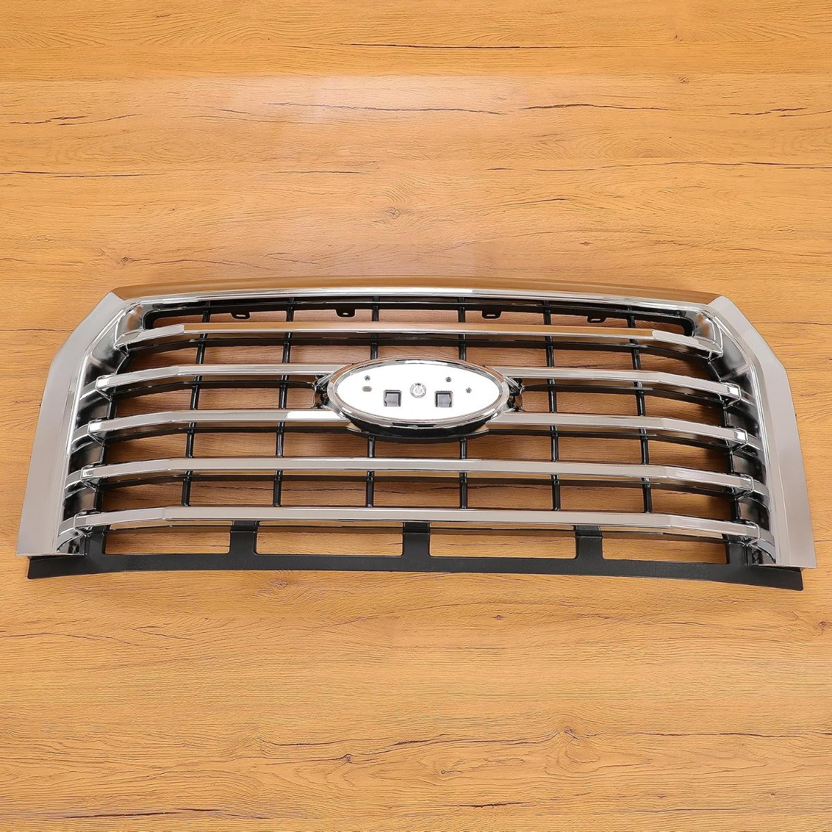 Front Bumper Grille Compatible with 2015-2017 Ford F-150 Replacement for FO1200582 FL3Z8200EA Grill Chrome Silvery