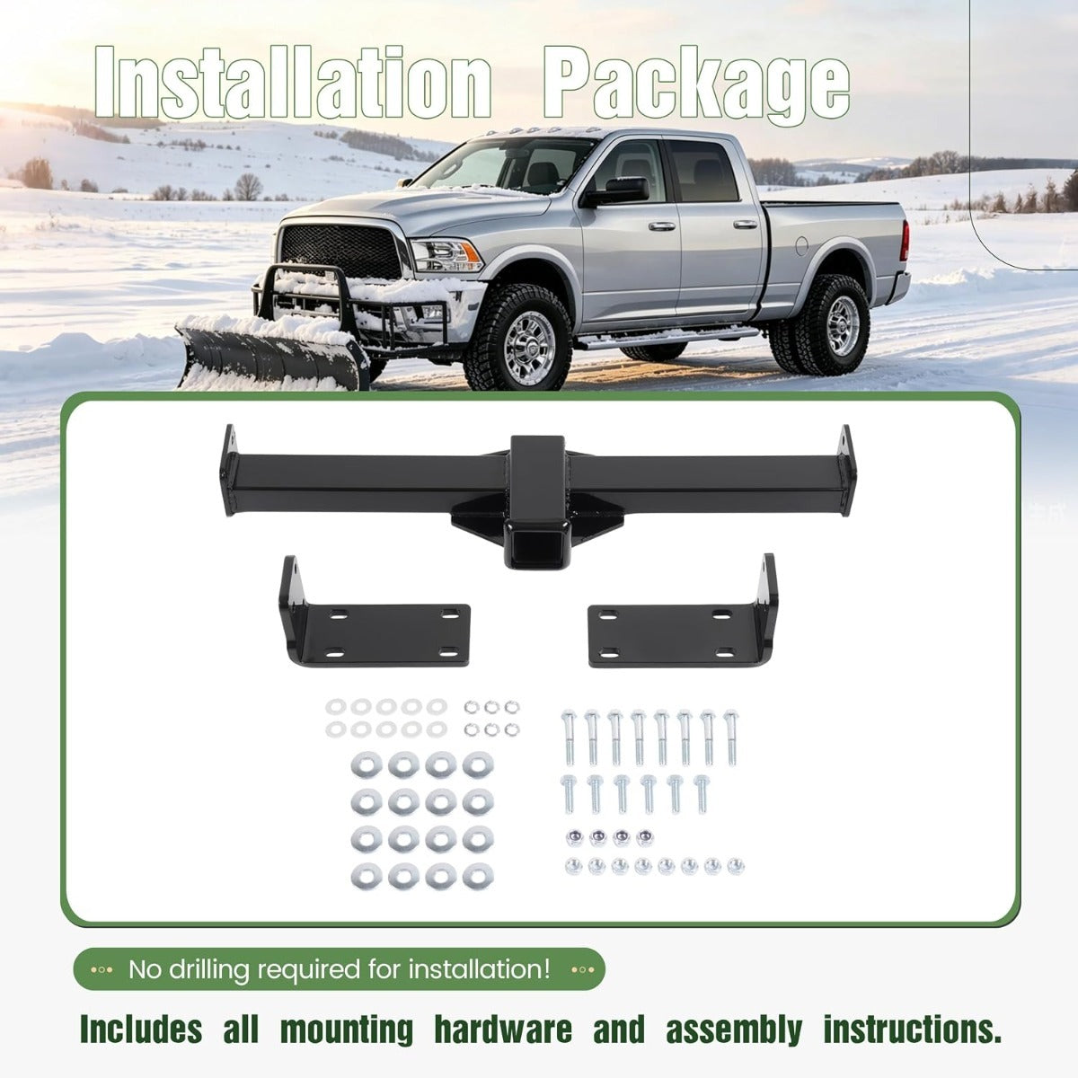 ALMULOO 2" Receiver Trailer Hitch Compatible with 10-18 Ram 2500/3500/4500