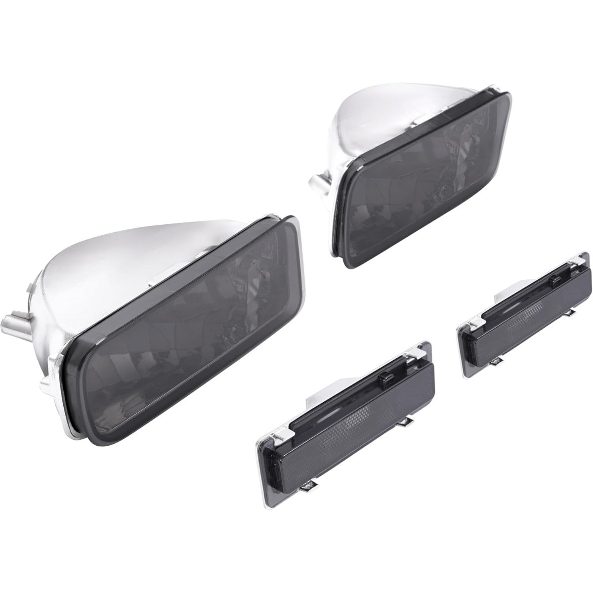 HECASA Turn Signal + Side Marker Light Compatible with 1985-1992 Chevy Chevrolet Camaro Parking Bumper Signal Lamp Left & Right Replacement for GM2520165 GM2521165 - Smoke Lens 4 Pcs