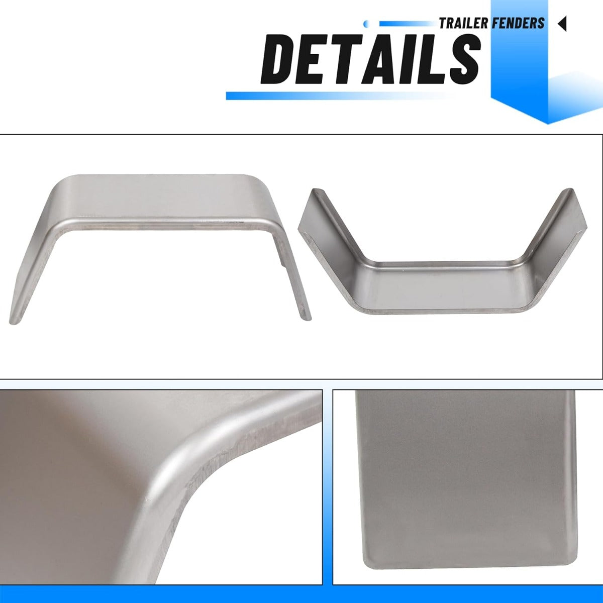 Square Trailer Fenders For 14 Inches-16 Inches Wheels Compatible with Car Hauler Cargo Trailer Utility Landscape Trailer 2 Pack 1 Pair LYAM-377