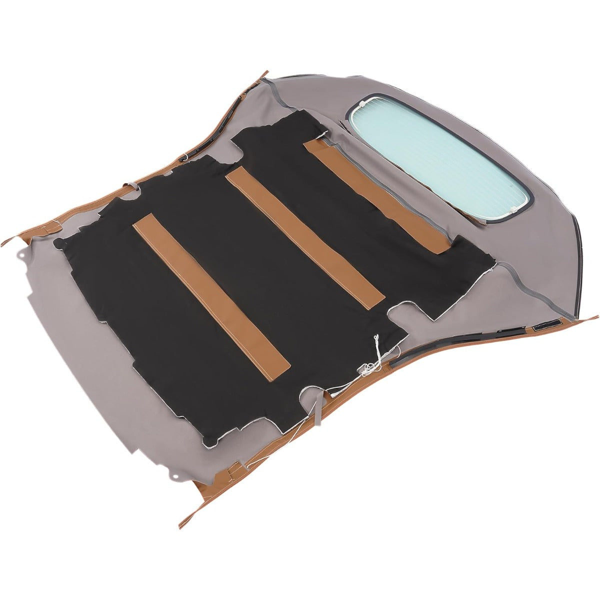Convertible Soft Top for 2004-2009 Toyota Solara Roof Top with Clear Glass Windows Brown Sailcloth Vinyl Soft Roof Replacement