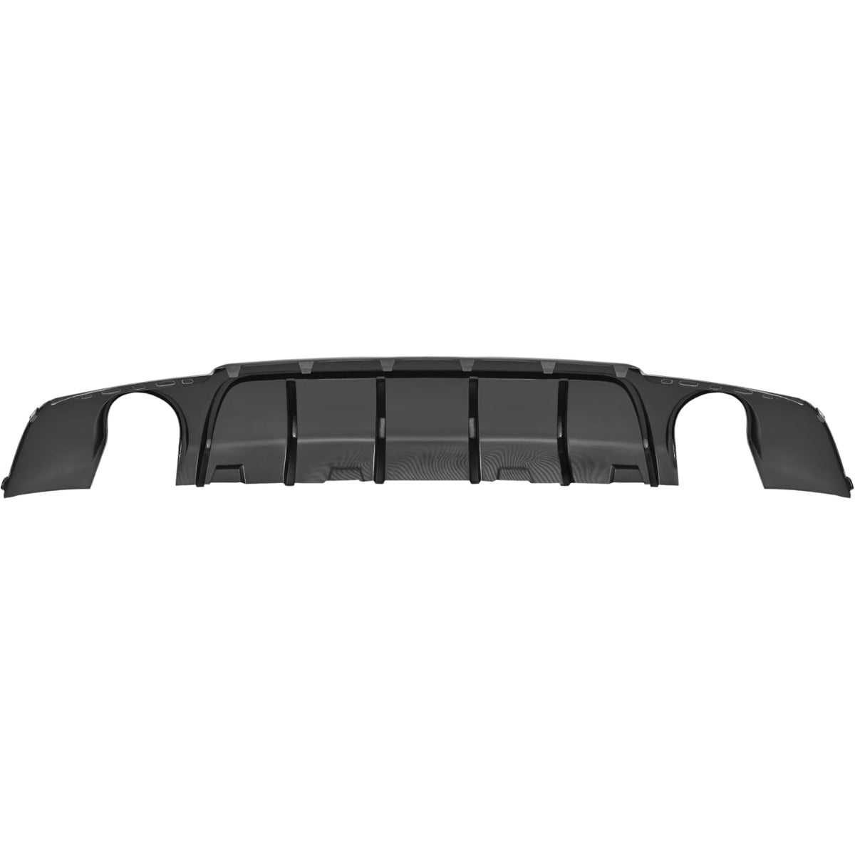 KUAFU Rear Bumper Diffuser Compatible with 2015-2023 Chrysler 300 Models Dual Round Exhaust Shark Fin Rear Bumper Lower Spoiler Valance Diffuser Lip Splitter Plastic(ABS) Carbon Fiber Color