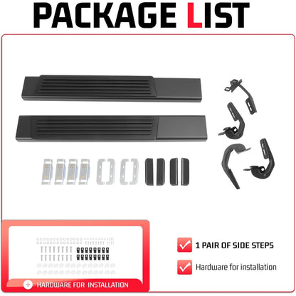 Side Steps Running Boards Compatible with 2004-2014 Ford F-150 Regular Cab Step Bars Steel+Plastic Powder Coated+Textured Black