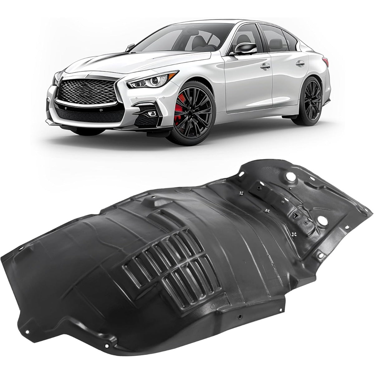 Front Fender Liner Inner Panel for 2014-2023 Infiniti Q50 Replacement for  Wheel Liner Splash Shield Guard Left & Right Side (Front Section)