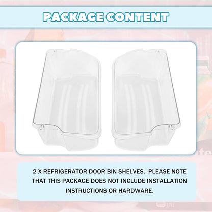 Kojem 240324502 AP2549806 Replacement Refrigerator Door Bin Shelf Compatible with Frigidaire Kenmore Electrolux Refrigerator Replacement for 844402 PS429767 AP429767 2 PCS Clear