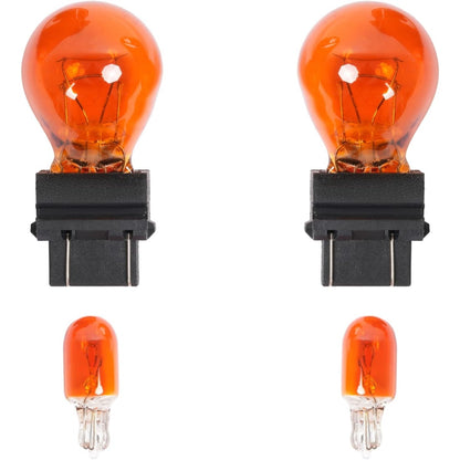 HECASA Pair Turn Signal Lights Compatible with 2005-2009 Ford Mustang Replacement for FO2521180 FO2520180 Front Bumper Lights Side Marker Lamps Plastic Left & Right Side Smoke Lens Chrome Housing