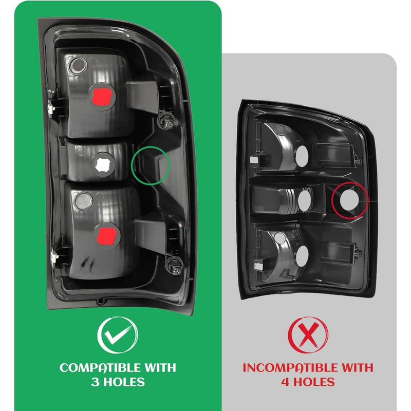 HECASA Tail Lights Compatible with 2014-2018 Chevy Chevrolet Silverado 1500/2500/3500 HD GMC Sierra 3500 HD Dually Model Replacement for GM2800261 Brake Lamps w/o Bulbs Smoke Lens Chrome Housing Pair LYPL-148S-2