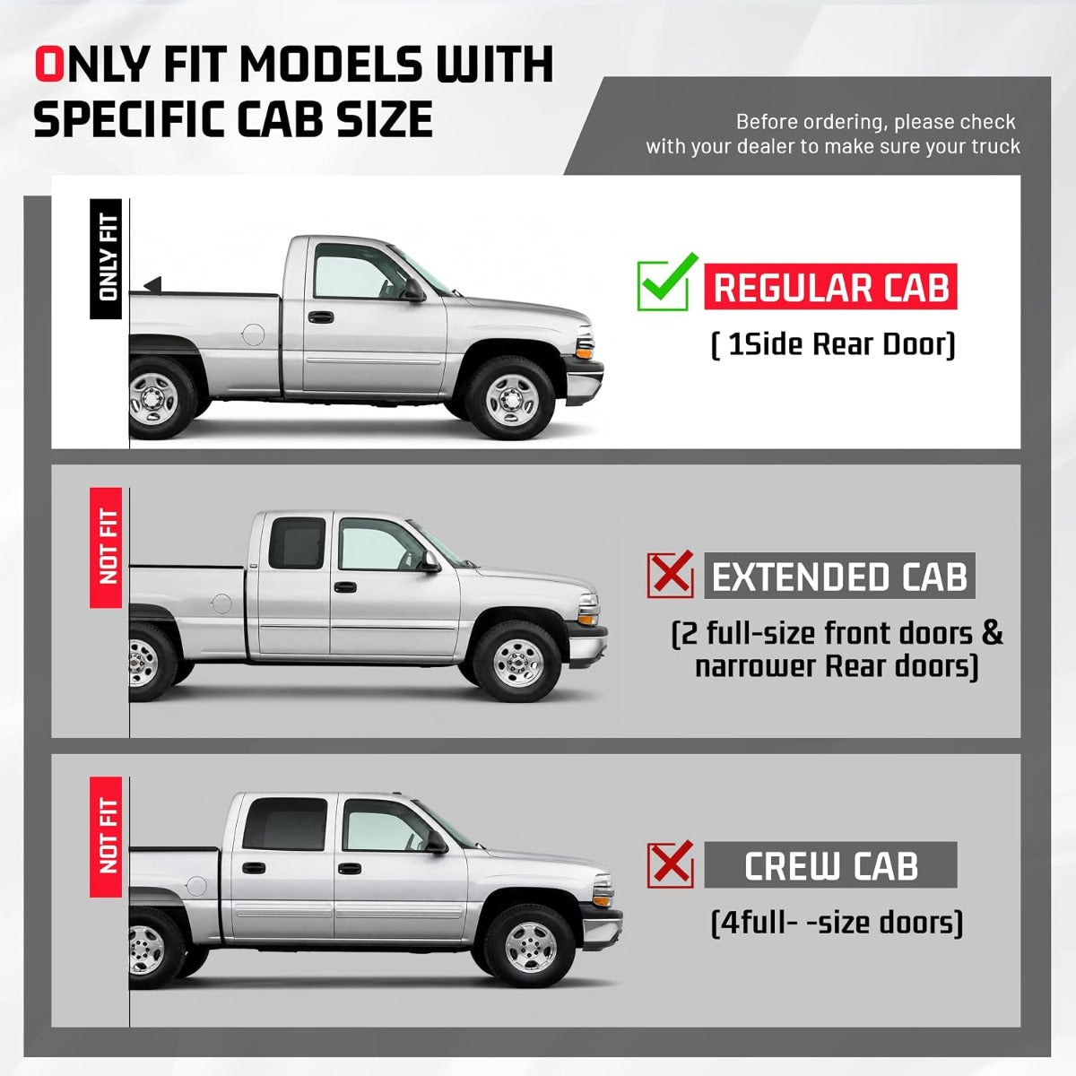 Side Steps Compatible with 1999-2018 Chevy Chevrolet Silverado & GMC Sierra 1500 2500 2500HD 3500 3500HD Regular Cab Running Boards Step Bars Steel+Plastic Powder Coated Black