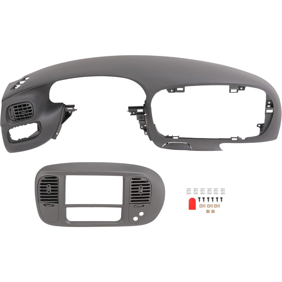 Dash Pad Bezel & Center Dash Radio Bezel Compatible with 1997-2003 Ford F150 Expedition Painted w/Air Vent ABS Plastic (Gary) Not Compatible with 4WD