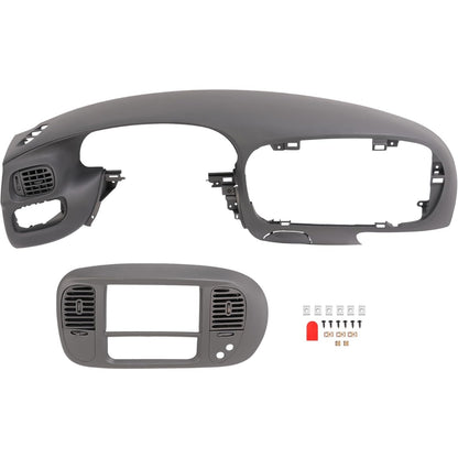 Dash Pad Bezel & Center Dash Radio Bezel Compatible with 1997-2003 Ford F150 Expedition Painted w/Air Vent ABS Plastic (Gary) Not Compatible with 4WD