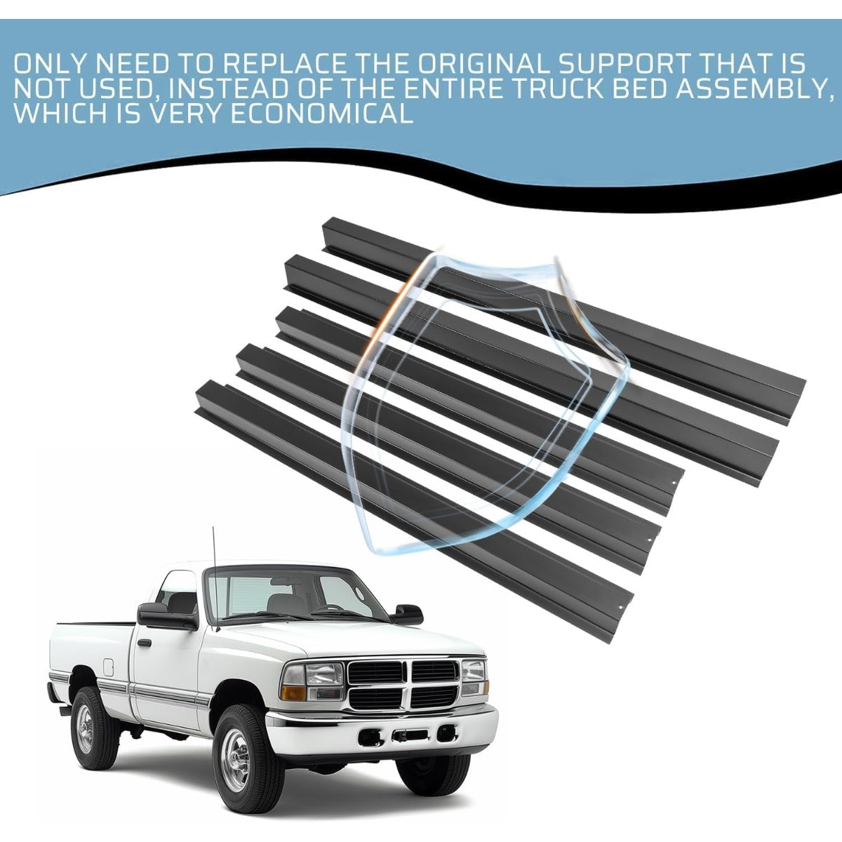 KUAFU 5PCS Bed Floor Support Crossmember Repair Kit Compatible with Ram