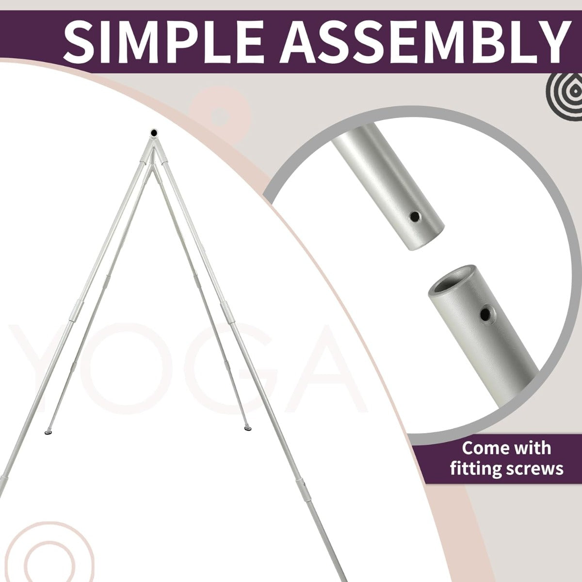 Kojem Yoga Swing Stand w/Yoga Swing Set Body Bundle Safety Belts Yoga Frame Sling Inversion Aluminum