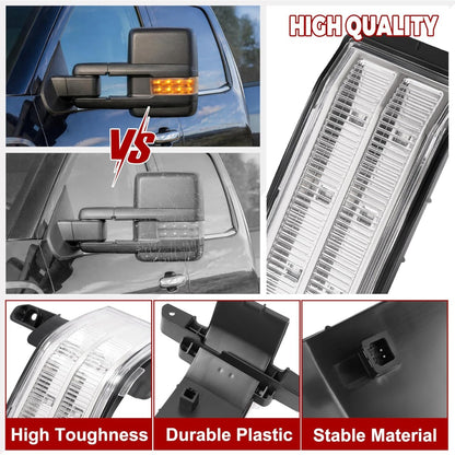 HECASA LED Side Mirror View Marker Lights Compatible with 2016-2020 Chevrolet Silverado 1500 2500 HD 3500 HD Compatible with 2016-2020 GMC Sierra 1500 2500HD 3500HD Turn Signal Marker Lamp