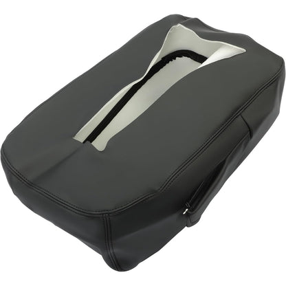 HECASA Leather Center Console Lid Armrest Cover Compatible with 2007-2014 Avalanche GMC Sierra Yukon Denali Suburban Silverado 1500 2500 3500HD Black