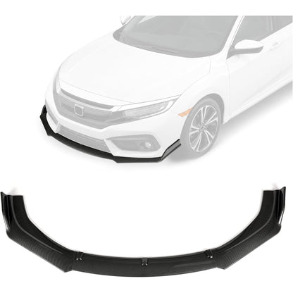 ALMULOO 3Pcs Front Bumper Lip Compatible with 2016-2021 Honda Civic Sedan