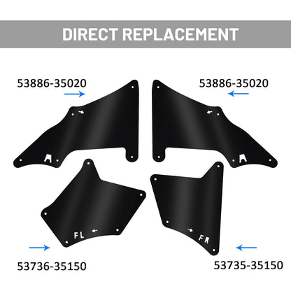 Splash Guards Fender Liner Shield for 2003-2022 Toyota 4 Runner 2007-2014 FJ Cruiser 2003-2020 Land Cruiser 2003-2020 Lexus GX460 GX470