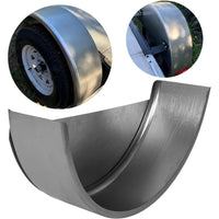 Load image into Gallery viewer, HECASA Steel Round Single Axle Trailer Fender and Fender Back Fits 14” to 16” Diameter Wheels - 32” x 9” x 15” LYOM-002X1
