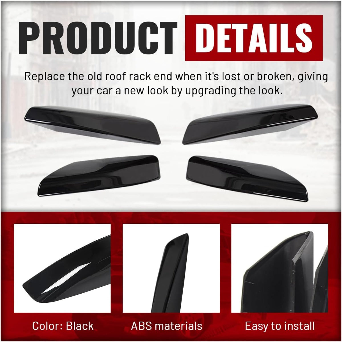 4Pcs Roof Rack Rail End Cover Shell Cap Compatible with 2003-2009 Toyota 4Runner SW4 N210 Black Roof Rail Bar Cover Shell Protection