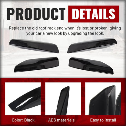 4Pcs Roof Rack Rail End Cover Shell Cap Compatible with 2003-2009 Toyota 4Runner SW4 N210 Black Roof Rail Bar Cover Shell Protection