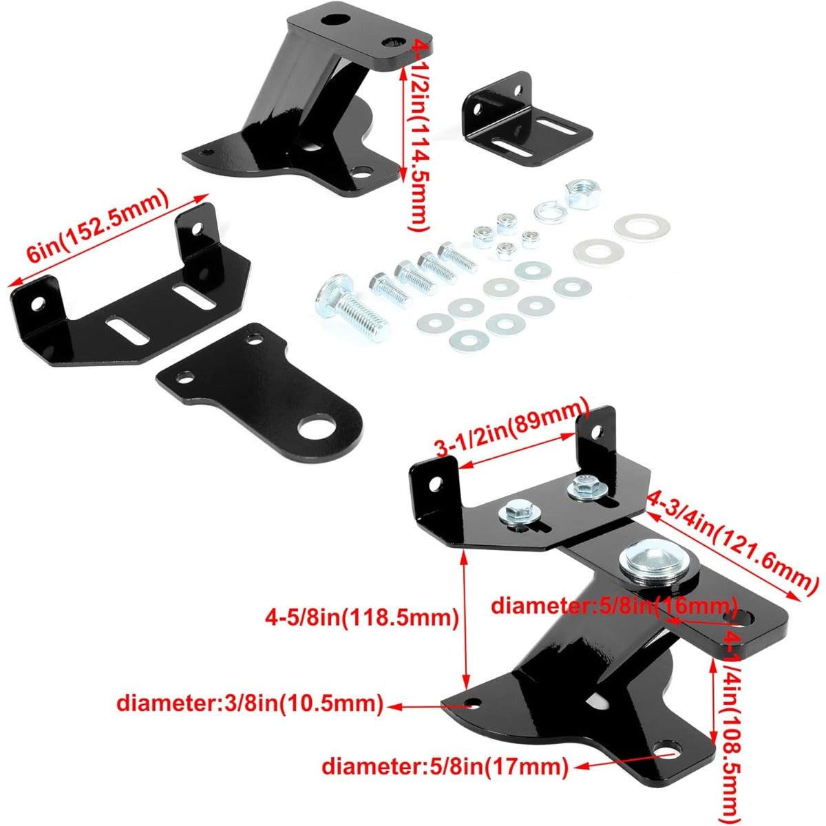 Universal Lawn and Garden Tractor Hitch 5 Inches Rear Hitch Steel Powder Coated Black 3 Way