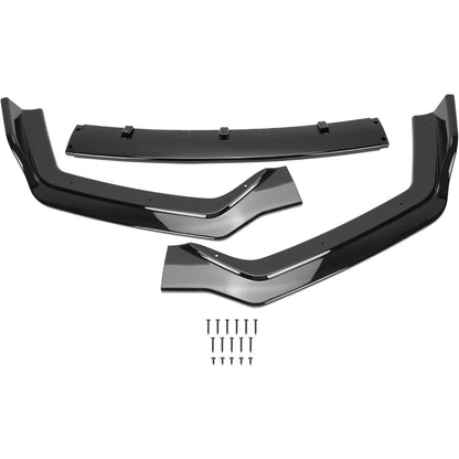 KUAFU 3Pcs Front Bumper Lip Compatible with 2018-2023 Infiniti Q50 Sport Models, Under Chin Spoiler Splitter Diffuser Protector Air Dams Body Kit (Gloss Black)