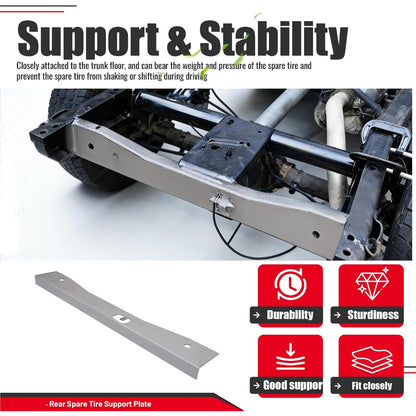 Spare Tire Support Plate Compatible with 2007-2014 Chevy Chevrolet Silverado 1500 GMC Sierra 1500 Shock Mount Frame Crossmember Steel Raw