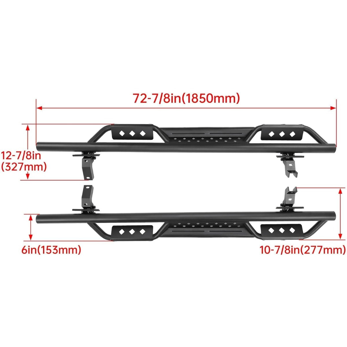 Running Boards Drop Side Step Compatible with 2021-2025 Ford Bronco 4-Door Models Heavy Duty Black Tube Rock Slider Rails Step Bars
