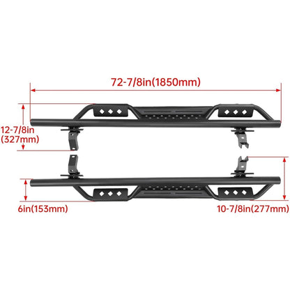 Running Boards Drop Side Step Compatible with 2021-2025 Ford Bronco 4-Door Models Heavy Duty Black Tube Rock Slider Rails Step Bars