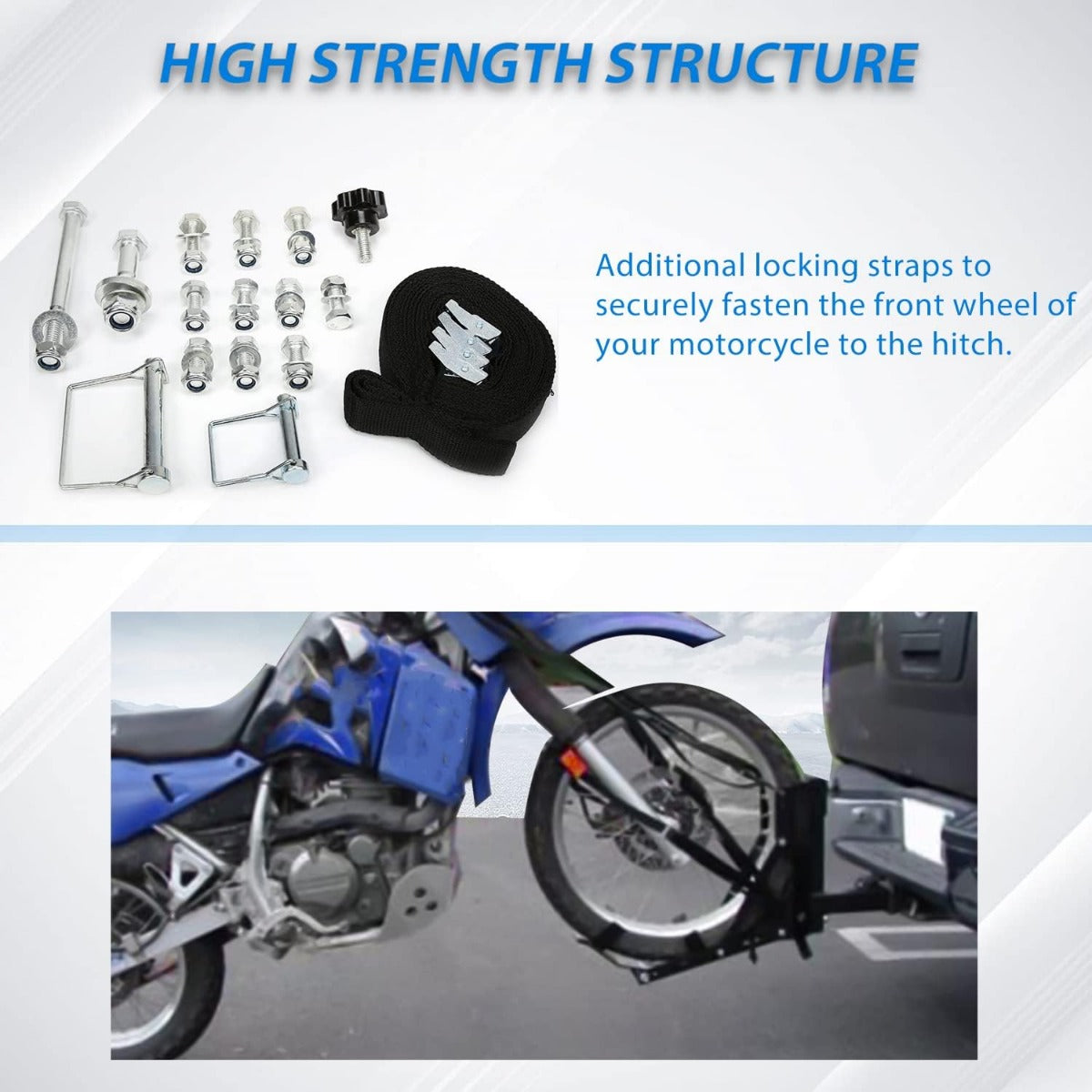 800LBS Motorcycle Trailer Hitch Scooter Hauler Mount Rack 2 Inches Motorcycle Tow Carrier Receiver Heavy Duty Steel LYA-043