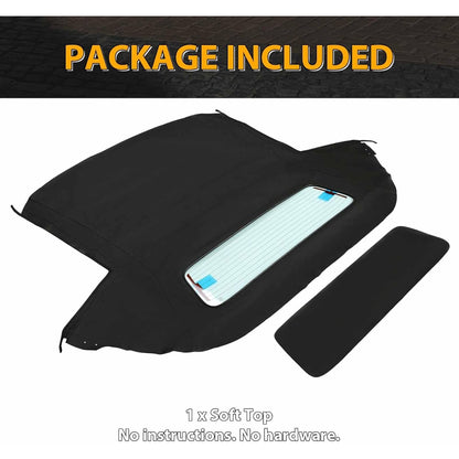 Soft Top for 1998-2004 Chevy Chevrolet Corvette C5 Convertible Top Black Sailcloth Vinyl with Heated Glass Window