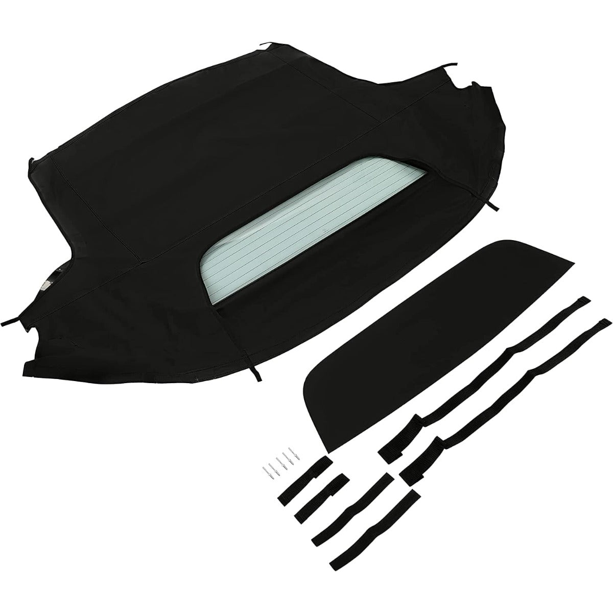 Convertible Soft Top Roof for 2002-2009 Honda S2000 - Black Sailcloth Vinyl Top & Clear Heated Glass Window