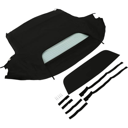 Convertible Soft Top Roof for 2002-2009 Honda S2000 - Black Sailcloth Vinyl Top & Clear Heated Glass Window