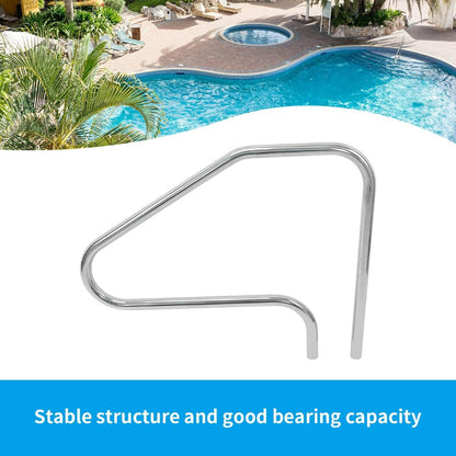 HECASA Pool Handrail Grab Rail Railing 37" x 45.8" Swimming Pool Hand Rail Inground Pool Stair Rail Safety Rail Entry Rail Handle Pool Grab Ladder 304 Stainless Steel W/O Anchors