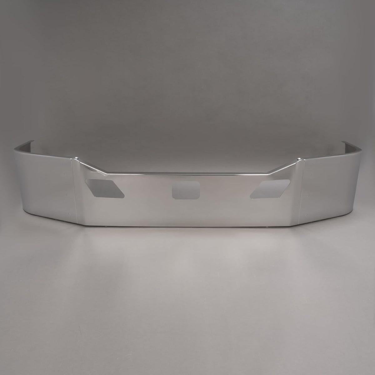 Front Bumper Assembly Compatible with 2011-2022 Kenworth T680 w/Two Tow &Custom Radar Sensor Cut-out w/Brackets 3PCs Steel Chrome Silvery