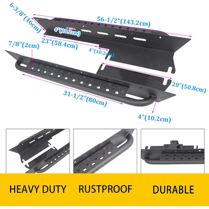 Armor Rocker Guard Sliders Compatible with 1997-2006 Wrangler TJ Steel Running Board Side Step Nerf Bar