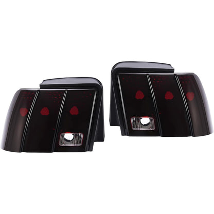 HECASA Pair Tail Lights Compatible with 1999-2004 Ford Mustang Replacement for FO2818109 FO2819109 3R3Z13405AA 3R3Z13404AA Tail Rear Light Lamp Driver&Passenger Side - Red Smoke Lens