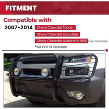 Brush Guard Compatible with 2007-2014 Chevy Chevrolet Suburban Tahoe Avalanche 1500 (New Body Style) Grille Grille Guard Front Bumper Protector Steel Powder Coated Black