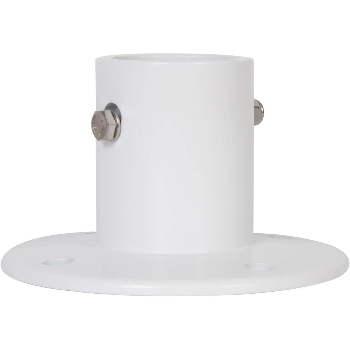 HECASA Deck Anchor Flange Cast Above Ground Pool Ladders Handrails or Slide | 1 7/8" Inch Diameter of 1.9" Aluminum White (1Pc)
