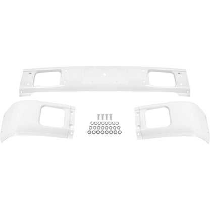 ALMULOO Front Bumper Compatible with 1992¨C2003 Isuzu NPR/NQR/NRR Trucks Heavy Duty Steel White