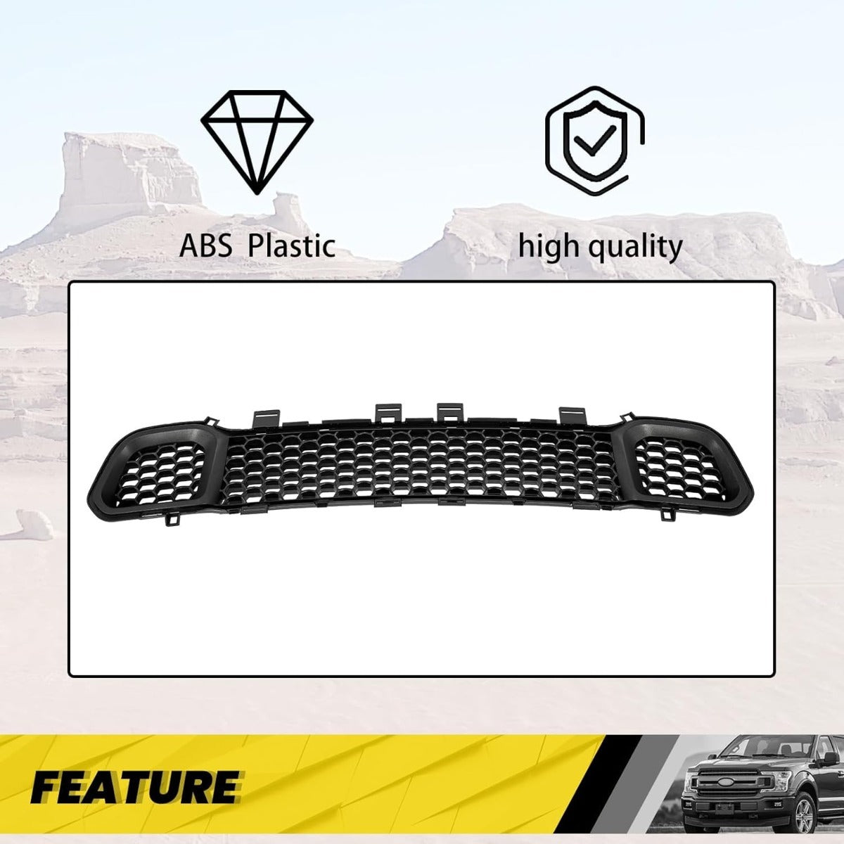 Front Lower Grill Compatible with 2014-2018 Jeep Cherokee 68203216AA CH1036126 Bumper Lower Hood Grille Black