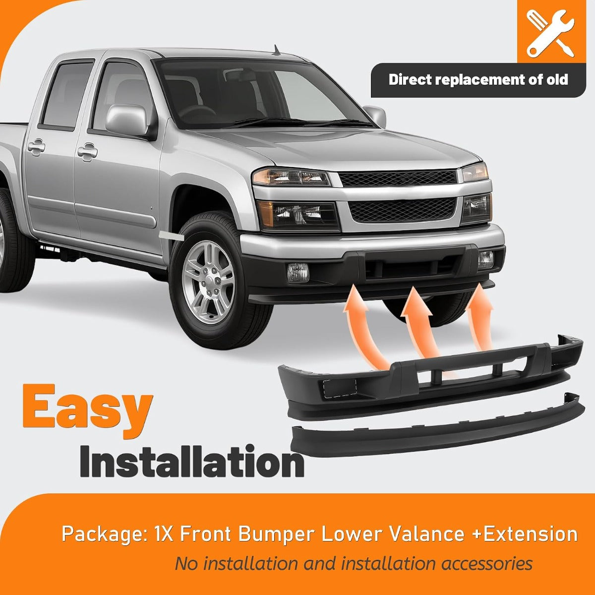 KUAFU Front Bumper Cover+Valance Compatible with 2004-2012 Chevy/Chevrolet Colorado, 2004-2012 GMC Canyon Replace For 12335806 15888037 GM1000723 GM1092183 Plastic(PP) Textured Black
