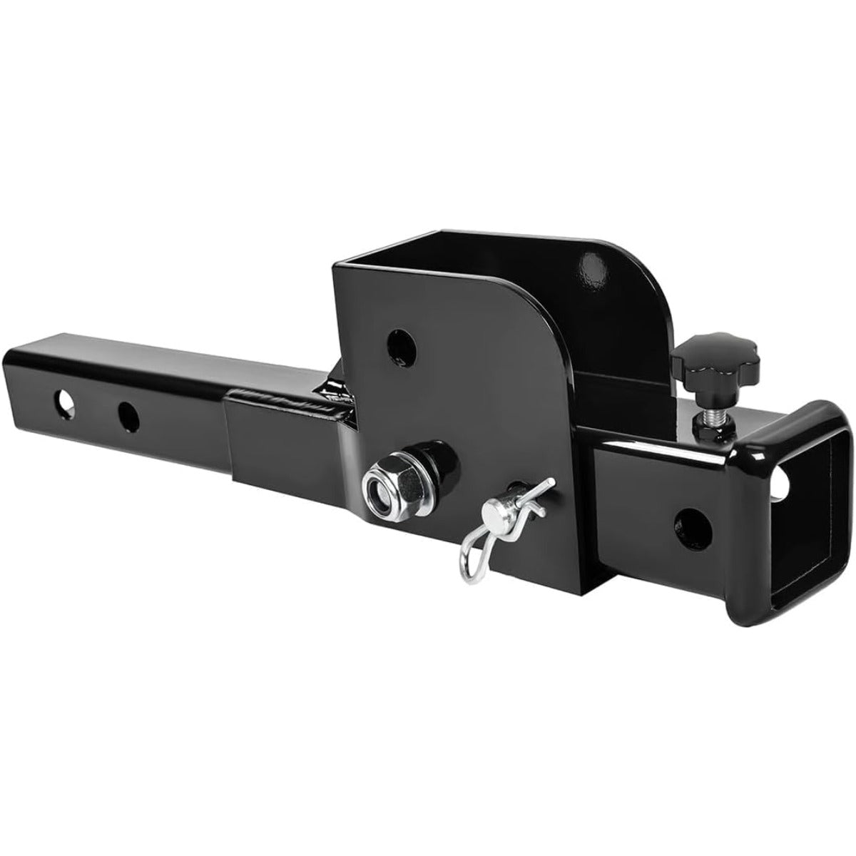 2" Folding Hitch Adapter (Trailer Hitch Folding Extender) with 16.3" Length Compatible with 2 Inch Trailer Hitch Extension Shank Mount Cargo Wheelchair Carrier Adapter 500lbs Weight Capacity
