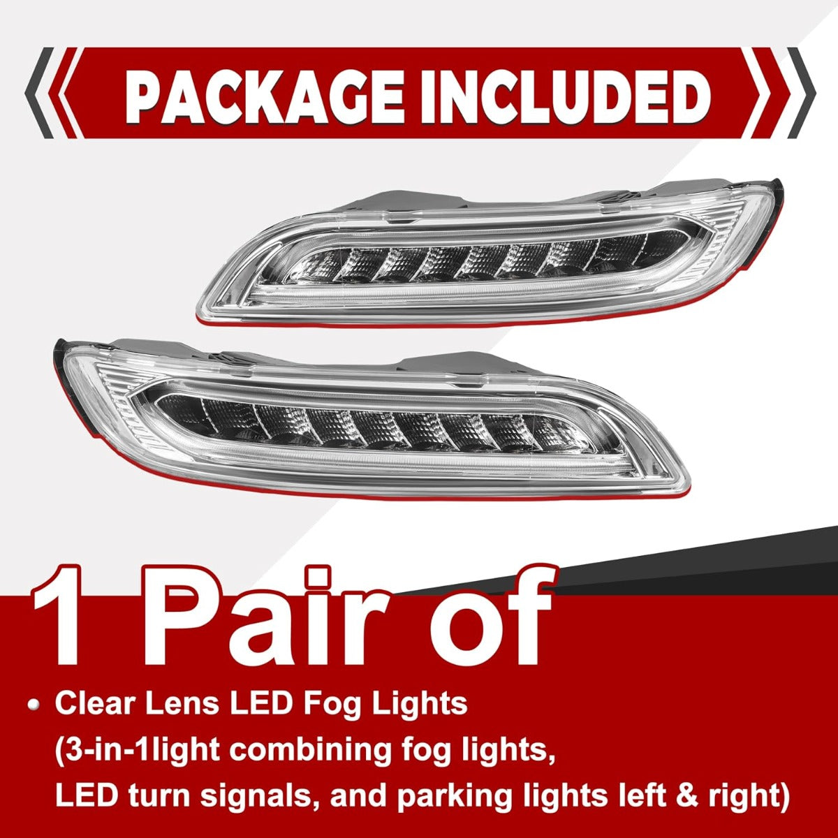 HECASA Pair LED Fog DRL Signal Light Compatible with 2005-2008 Porsche 911 Carrera 997.1 Chassis Front Bumper Turn Signal Light Lamp Clear Lens Left & Right Side