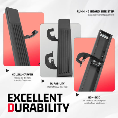 ALMULOO Running Boards Compatible with 2007-2018 Chevy Chevrolet Silverado & GMC Sierra 1500 2500HD 3500HD 2-Door Standard Cab Side Steps Boards Step Bars