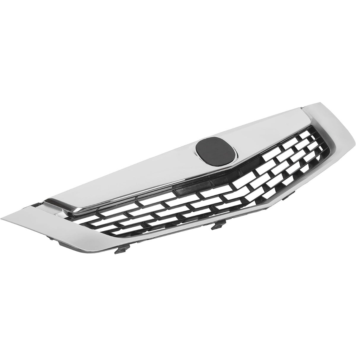 HECASA Front Grille Compatible with 2009 2010 ACURA TSX Silver ABS Plastic Grill With Moulding Trim