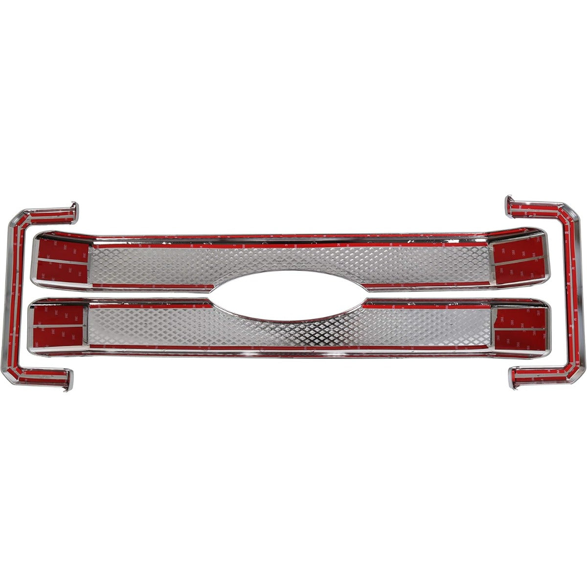 Mesh Grille Cover Compatible With 2011-2016 Ford F250 F350 Super Duty Chrome Bumper Grill Hood Overlay 4PCS Cover Only- NOT a Grille Replacement