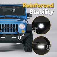 Load image into Gallery viewer, ‎Front Bumper Compatible with 2007-2025 Wrangler Unlimited JL/JLU &amp; Gladiator JT, 2007-2018 JK Front Bumper Rock Crawler Winch Plate W/Winch Plate &amp; 2 18W LED Lights D-rings LYAM-302S
