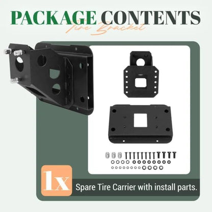 Heavy Duty Spare Tire Carrier Up to 40 inches Spare Wheel Compatible with 2007-2018 Jeep Wrangler JK JKU Spare Tire Lift Carrier Holder Rack Steel Powder Coated Black