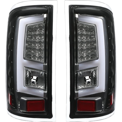 KUAFU Tail Light Compatible with 2014-2018 GMC Sierra 1500 2500HD 3500HD Pickup Truck LED Tube Bar Stop Brake Lamps LH & RH Tail Lamp Black Housing Smoke Lens
