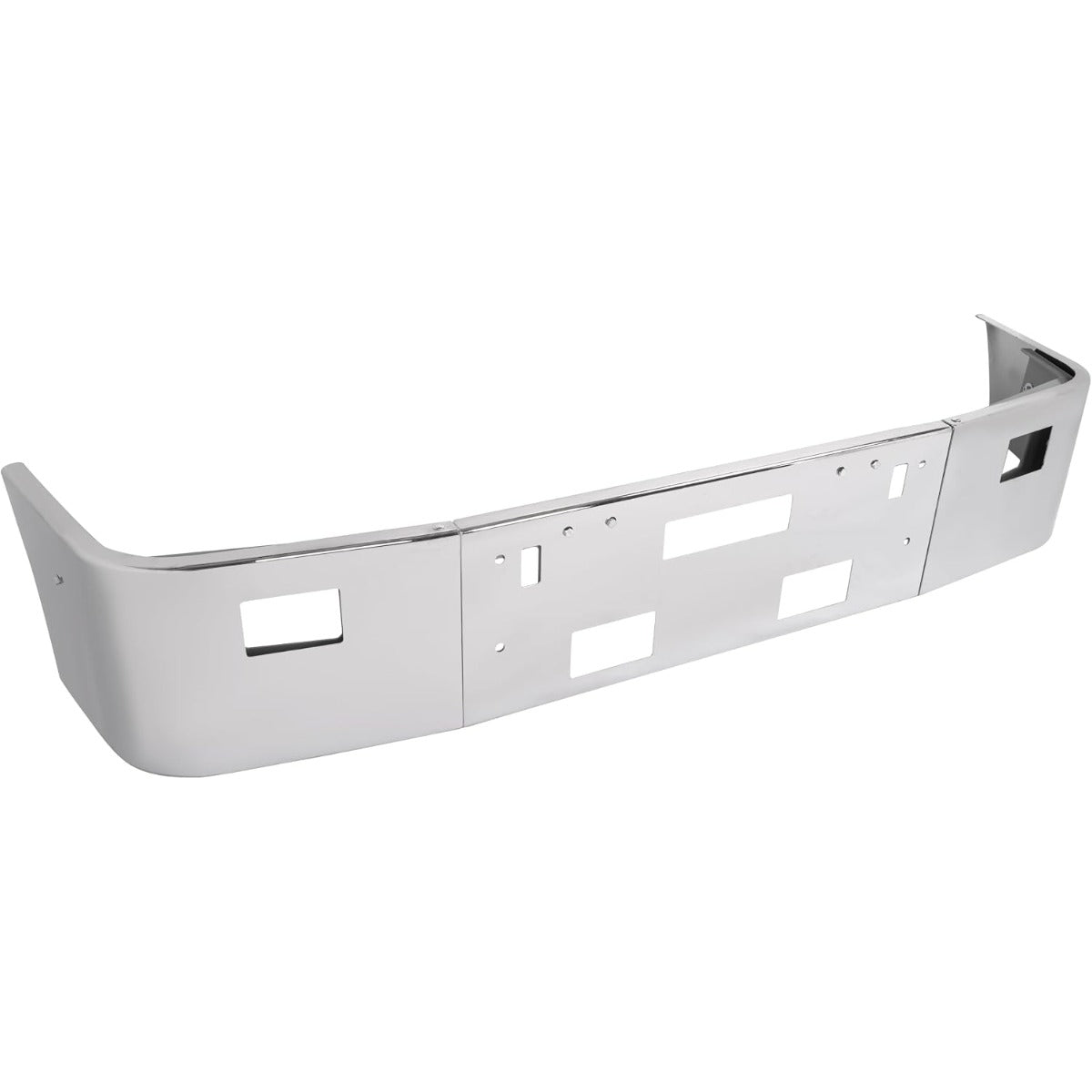 ALMULOO Front Bumper 3Pcs w/Tow, Vent, Fog Light Cut-outs